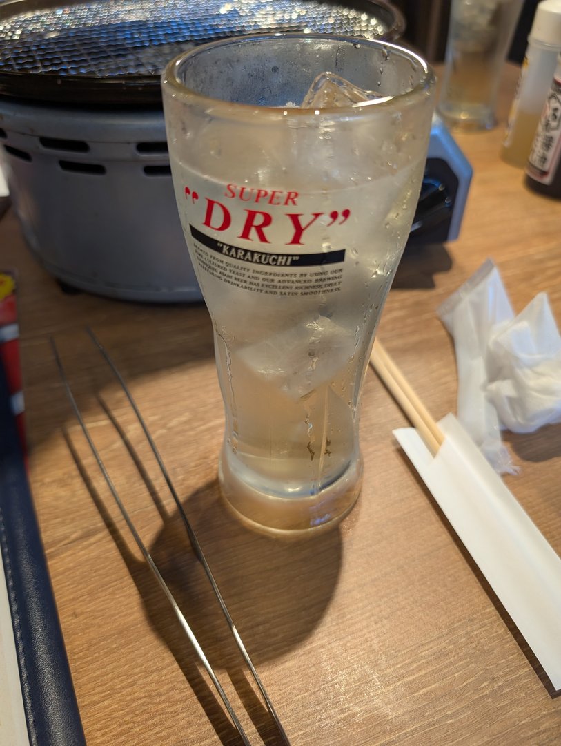 A cold drink photographed at a restaurant